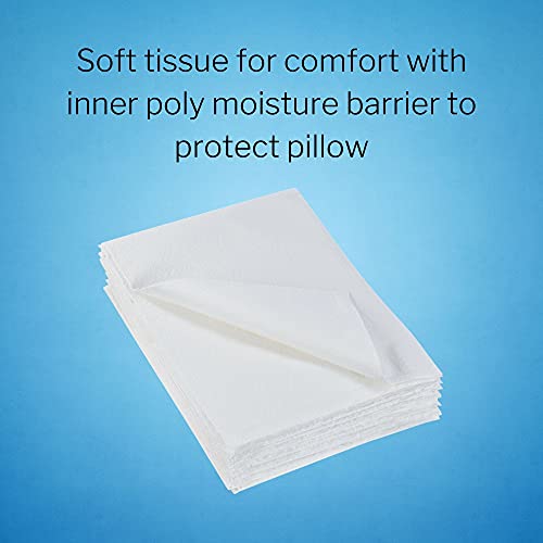 McKesson Pro Advantage P230023 Pillowcase, Tissue/Poly, White, 21\" Width, 30\" Length, 21\" Width, 30\" Length (Pack of 100)