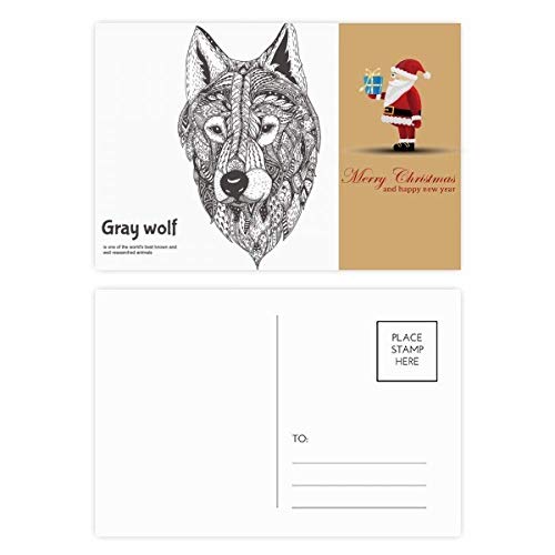 Cartes postales Gentleman Père Noël Gray Wolf Friend Company à offrir en cadeau