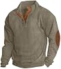 Suéter de Pana Casual de Manga Larga con Cuello Alto y Botones para Hombre ONLYSTORY 2