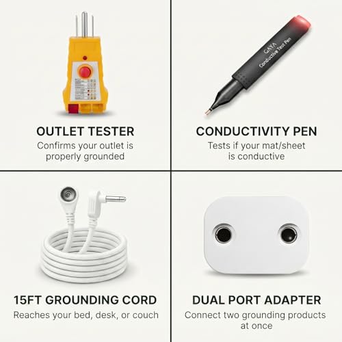 Image of GAYA Grounding Kit, Outlet Tester, Conductivity Pen, 15ft Cord, Plug