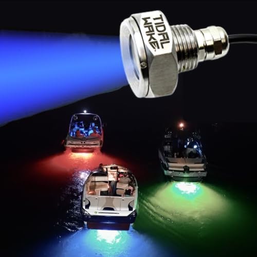 Tidal Wake IP68 LED Underwater Boat Drain Plug...