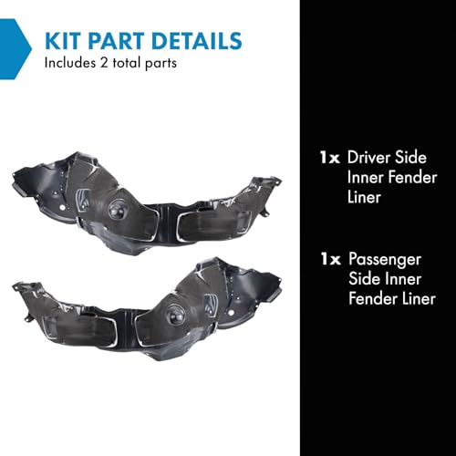 Image of TRQ Inner Fender Liner Set Compatible with 2009-2010 Lexus IS250 LX1248115 LX1249118