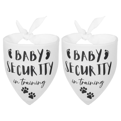Heclia 2PCS Baby Security in Training Dog Bandana Pregnancy Announcement Dog Bandana Pet Scarf for Small Medium Large Dogs Pregnancy Reveal Ideas Soft Adjustable Washable Triangle Pet Bibs