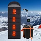 Materiale a tre strati per prestazioni massime: Esterno in poliestere 190T (impermeabile e antivento), strato intermedio in cotone (traspirante) e interno in tessuto Chunya 210T (ipoallergenico). Un resistente sacco a pelo invernale -10 gradi per trekking e campeggio, utilizzabile anche come coperta.