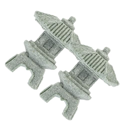 Sewroro 2 Estatuas Mini Pagoda de Piedra Arenisca Decoración Jardín Japonés para Bonsái Micro Paisajes y Acuarios Modelo de Pagoda Diminuta para Terraza y Patio