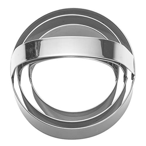 3 Pieces Round Biscuit Cutter With Handle - Stainless Steel Round Circle Doughnut Cutter Baking Molds Assorted Size #TOP2