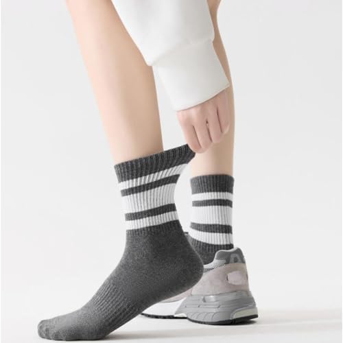 Striped Retro Crew Socks,Classic Athletic Ankle Sock,Vintage Sport Running Socks for Womens4