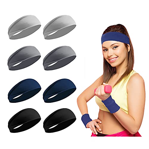 Headbands for Women 8Pack, AuroTrends Women's Headbands, Fashion Headbands for Workout/Yoga/Jogging, Non-slip Elastic Hair Band (4 Colors, Set of 8) Headbands for Women 8Pack, AuroTrends Women's Headbands, Fashion Headbands for Workout/Yoga/Jogging, Non-slip Elastic Hair Band (4 Colors, Set of 8)