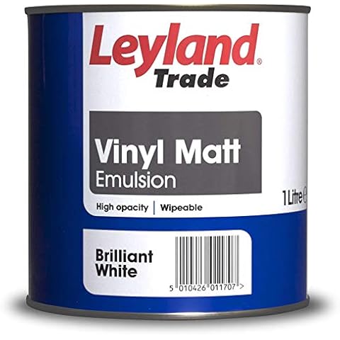 Leyland Trade Vinyl Matt Emulsion Paint - Brilliant White 1L Cover