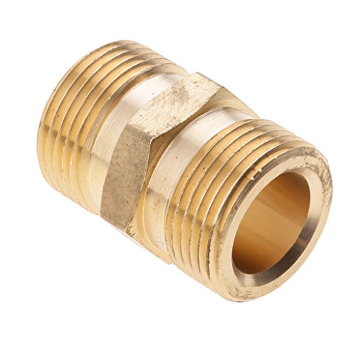 MagiDeal M22x 1.5mm Hole Male Socket Brass Pressure Washer Quick Connect Fitting - Gold, 15mm