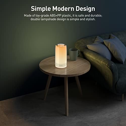 Touch Bedside Lamp, PREKIAR LED Table Lamp Nightstand Lamp Night Lights, 6W Desk Lamps Dimmable 2900K-3100K & Color Changing RGB for Bedrooms, Living Rooms and Office