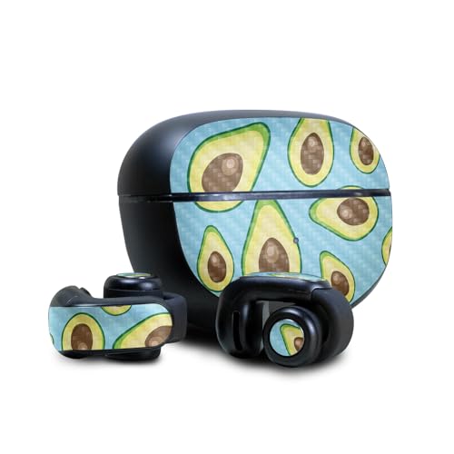 Image of Carbon Fiber Skin Compatible with Bose Ultra Open Earbuds - Blue Avocados - Premium 3M Vinyl Protective Wrap Decal Cover - Easy to Apply | Crafted in The USA by MightySkins