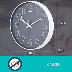 12 Inch Non Ticking Modern Clock review image