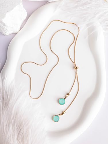 MINACHI Gold Plated Dainty Snake Chain Charm Y Necklace for Women, Trendy Simple Elegant Minimalist Fashion Jewelry Gift for Women4