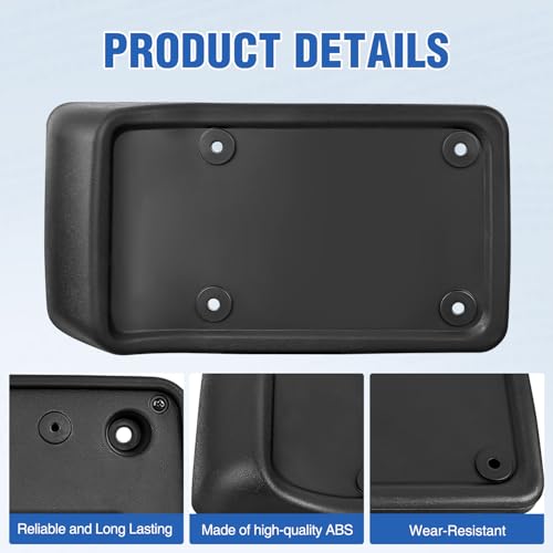 Image of Nilight Rear License Plate Frame Holder Bracket for 1997 1998 1999 2000 2001 2002 2003 2004 2005 2006 Jeep Wrangler TJ Accessories Replace #55174994 Plastic License Plate Mounting Black