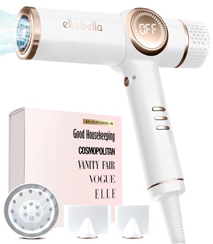 ELLA BELLA® Professional Ionic Hair Dryer with Diffuser • Negative