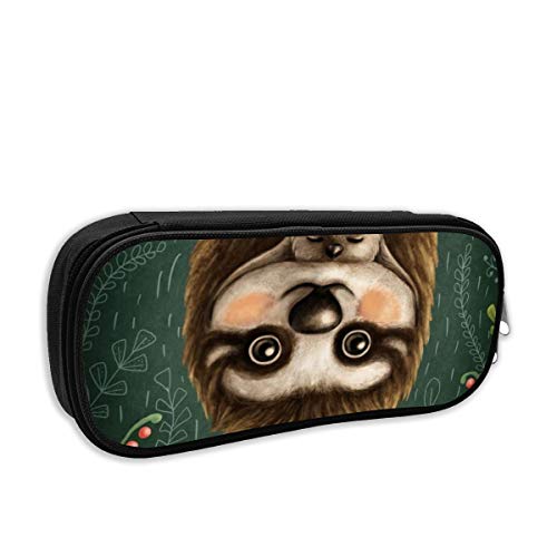 Preisvergleich Produktbild Niedliches Baby-Faultier Federmäppchen, großes Fassungsvermögen, Schreibtisch-Box, Aufbewahrungstasche Einheitsgröße Schwarz