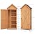GarveeLife Outdoor Wooden Storage Shed Waterproof, 63'' Vertical Outdoor Storage Cabinet with 4 Shelves & Lockable Door, Space-Saving Garden Tool Shed for Patio, Yard, Lawn