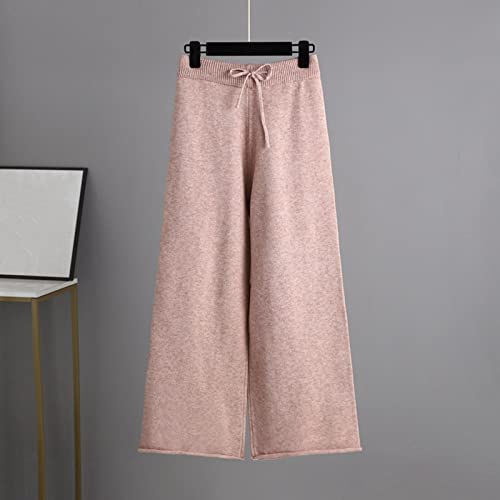 Conjunto de malha feminino outono e inverno terno de tricô gola alta suéter calças compridas solto d
