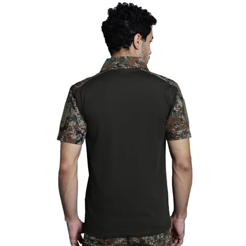 Image of MOUNTMILLER Men's Short Sleeve Ripstop Tactical Polo T-Shirt | Anti-Odor | Moisture-Wicking | UV Protective| Ideal for Hiking & Trekking, Outdoor