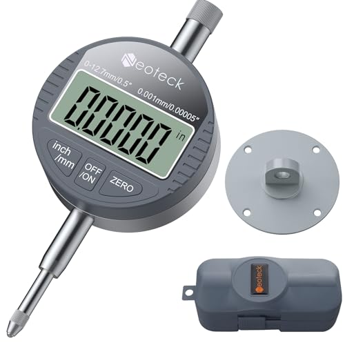 Neoteck 12.7mm/0.5" Digital Dial Indicator with 0.001mm/0.00005" Resolution