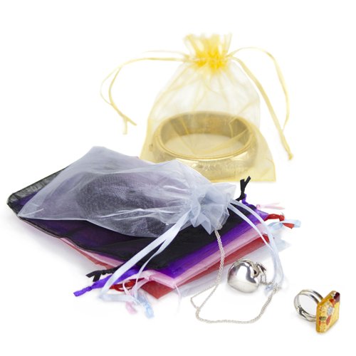100 Sacchetti in organza da riempire, con cordoncino, per festival, feste, matrimoni, bomboniere, gioielli, lavanda, idea regalo, 10 x 15 cm, blu reale