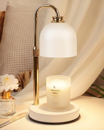 Funistree Candle Warmer Lamp with Timer Dimmable Birthday Gifts for Women Mom Modern Candle Warmer White Candle Lamp for Jar Scented Candles Home Decor Christmas Wax Melt Warmer with 2 Bulbs