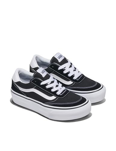 Vans Vans Women's Brooklyn LS Platform Shoe - Chunky Sneakers for Casual Fashion. Suede/Canvas Black/White. 7