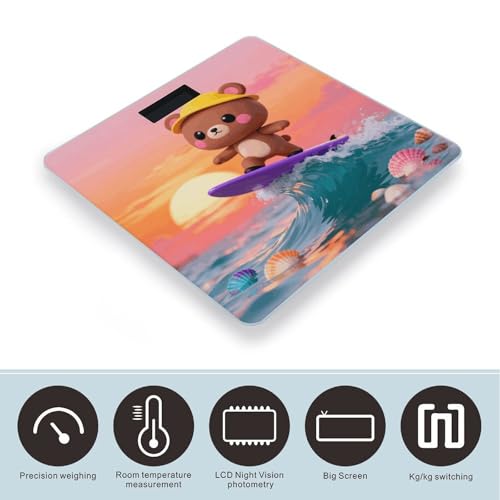 Báscula Digital de Baño Surfing Bear Precisa y Estable miniatura 3