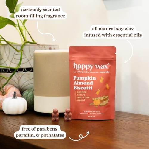Image of Happy Wax Pumpkin Collection: Natural, Non-Toxic Scented Soy Wax Melts - Total 6oz Variety Pack: Pumpkin Almond Biscotti, Pumpkin Souffle, Pumpkin Spice Latte