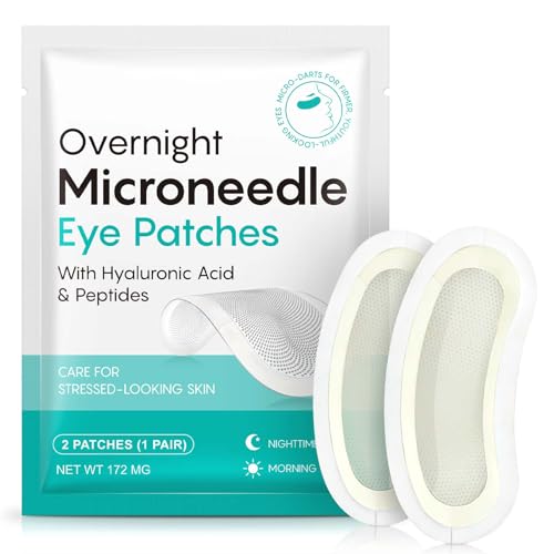 Hyaluron Microneedling Augenpads - Intensiv Hydratisierend und Straffend für Einen Frischen Blick | Microneedling Patches Augen Verbesserung feiner Linien | Mikronadel-Augenpads für (white)
