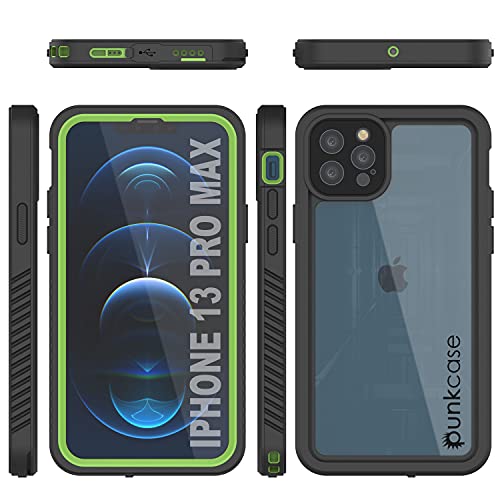Punkcase For Iphone 13 Pro Max Waterproof Case [Extreme Series] [Slim Fit] [Ip68 Certified] [Shockproof] [Snowproof] Armor Cover W/Built In Screen Protector For Iphone 13 Pro Max (6.7")(2021)(Green) #TOP7