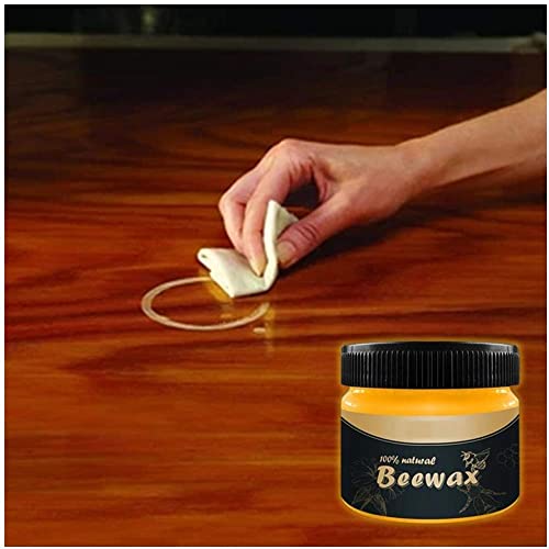 Image of Kriq Wood Seasoning Bee Wax With Spounges|Natural Traditional Beeswax Polish Wood Furniture Polish And Cleaner For Wood Doors|Tables|Chairs|Cabinets And Floors For Furniture To Beautify & Protect|