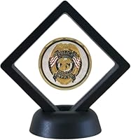 HillSpring Schweberahmen für Challenge-Münzen Schwarz Displayrahmen Präsentationsbox mit Basis für Münzen, Medaillons, Ring, Ohrring, 7×7cm