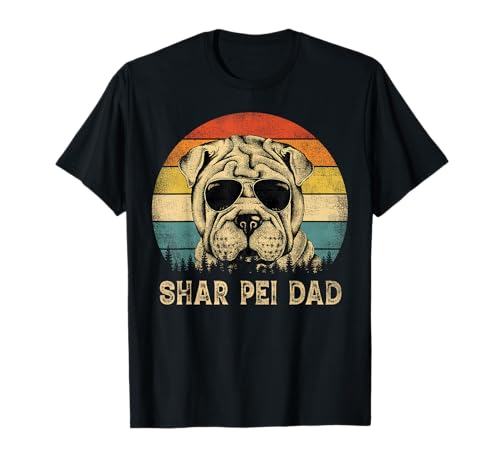 Vintage Shar Pei Dad Dog Lovers Father's Day Tee T-Shirt