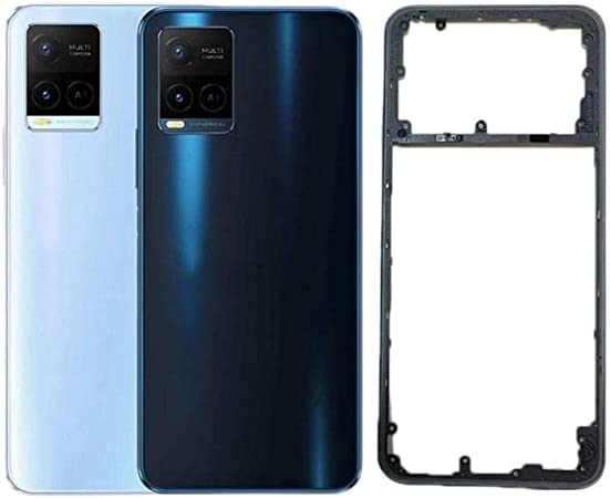 SHOWGOOD - Cover posteriore per Vivo Y21 Y21s Y21a Y21e Y21t copribatteria+telaio centrale per vivo y32 y33s y33t custodia con obiettivo fotocamera (nero senza lente)