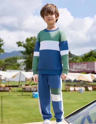 Image of mkodopy Boys Clothes Hoodie Sweatsuits Tops and Pants Boys Fall Winter Outfits Boy Clothing Set
