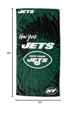 Image of Northwest NFL New York Jets Unisex-Adult Beach Towel, 30 inch x 60 inch, Psychedelic