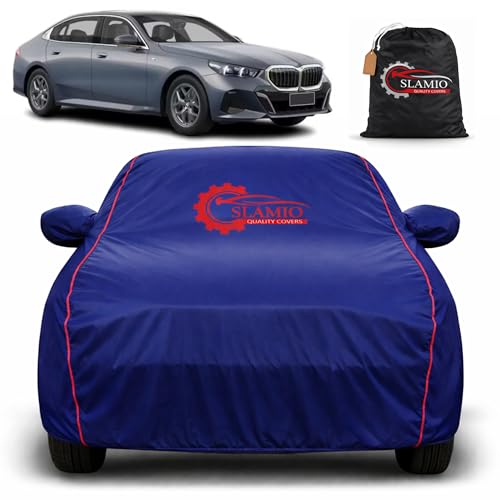 Image of Premium 100% Waterproof Car Cover for BMW 5 Series GT Model | All-Weather, UV & Dust Protection | Heavy-Duty 3-Layer Fabric | Custom Fit with Mirror & Antenna Pockets | Navy Blue