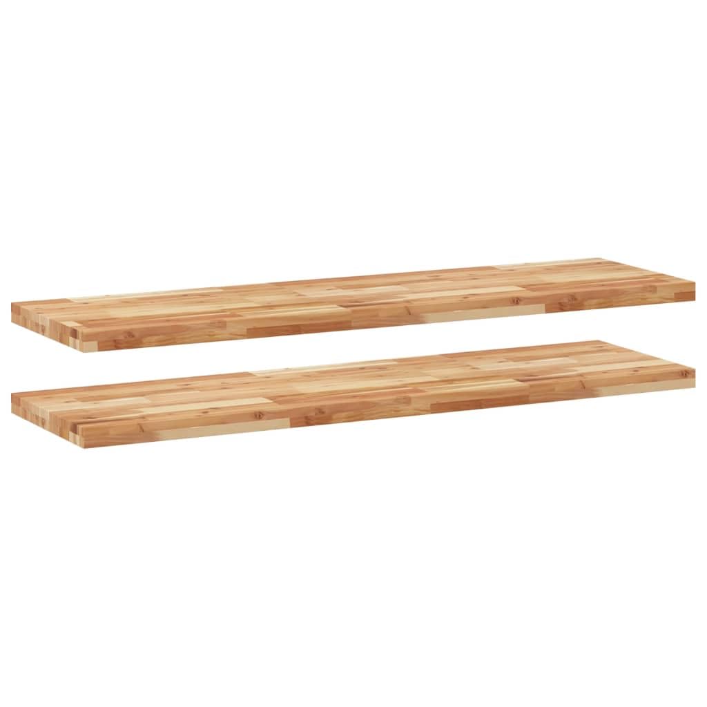 vidaXL Estante Flotante 2 uds Madera Acacia Acabado Aceite 140x40x4 cm, Estante de Pared, Unidad de Estante de Pared, Estante de Cuarto de Servicio