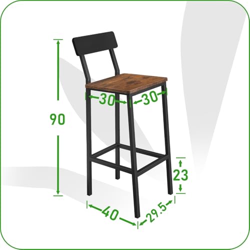 Tabourets de cuisine au design épuré chaise haute en bois stable de qualité supérieure - 3