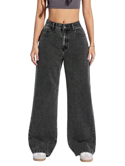 glossia Fashion Women Denims | High Waist Straight Fit Jeans for Women | Stretchable High Rise Wide Leg Pants-picture-15