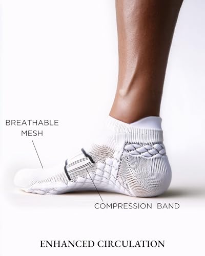 Designed For Golf Ankle Socks, 4 Pair, White Golf Socks For Men, Moisture-Wicking4