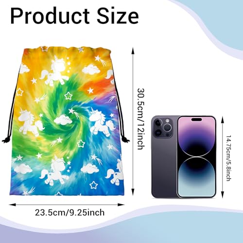 Image of Tie Dye Horse Grip Bags for Gymnasts Small Portable Drawstring Storage Pouch Bag Party Favor