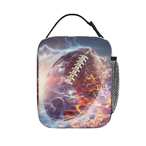 Kuoaicy Football Lunch Box Reusable Insulated Totes Lunch Bag Thermal Cooler For Boy Girls School Men Women Beach Picnic Travel #TOP2