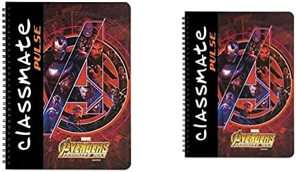 Classmate Pulse Spiral Notebook - 240 Mm X 180 Mm, Soft Cover, 180 Pages, Unruled & Classmatepulse Notebook - Single Line, 180 Pages, Spiral Binding, 240Mm X 180Mm