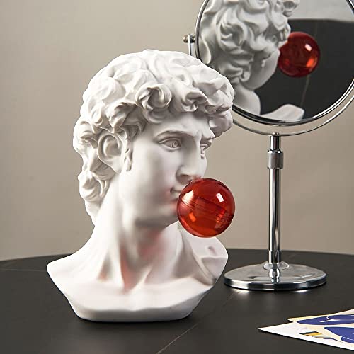 Statue Grecque de David pour Décoration Intérieure Tête Buste Blanc