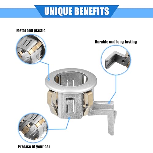 Image of Parking Sensor Retainer Holder Compatible for Toyota Sienna 2011-2017, Durable Plastic Silver Tone Backup Parking Aid Assist Sensor Bracket
