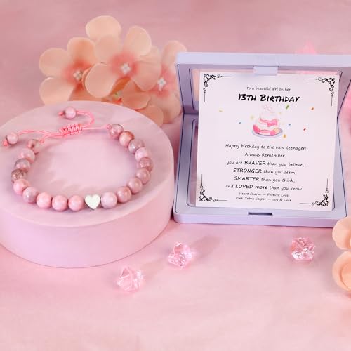 Image of Sereney Birthday Gifts for Girls, Beaded Bracelets as 1 /2 1 2 3 4 5 6 7 8 9 10 11 12 13 14 15 16 Year Old Birthday Gift, Adjustable Cross /Pearl Bracelet as Happy Birthday Gifts for Daughter