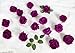 ICBOX 25 PCS Artificial Roses Velvet Roses Artificial Flowers Real Look Silk Flowers with Stems for DIY Wedding Party Baby Shower Home Decoration(Purple)